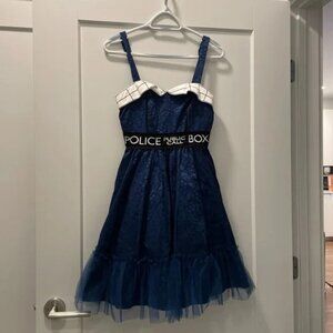 Hot topic Navy blue and white Doctor Who Tardis dress XS #cosplay